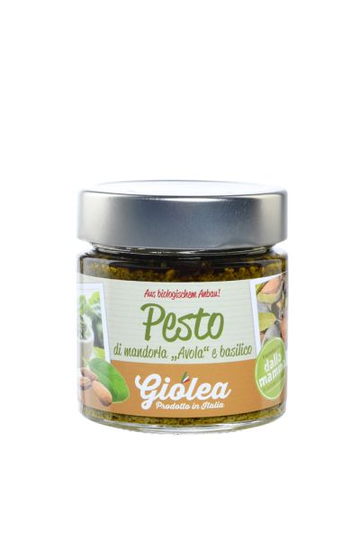 Basilikum Pesto mit Mandeln - Pesto al basilico siciliano 200g - Giolea