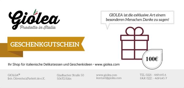 Gutschein 100€ - Giolea