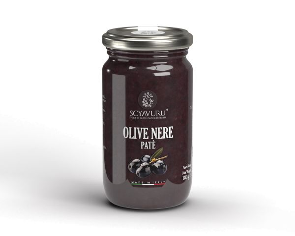 Pate di olive nere - Schwarze Olivenpastete 180 g - Scyavuru