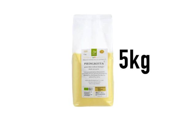 Bio Hartweizengrieß Piedigrotta 5 kg Packung - Bio Semola di grano duro - Molini Riggi