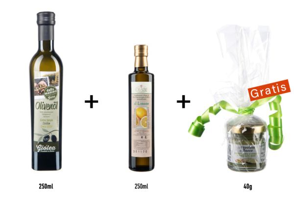 Geschenkbox Extra natives Olivenöl aus Italien - Giolea